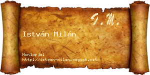 István Milán névjegykártya
