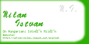 milan istvan business card